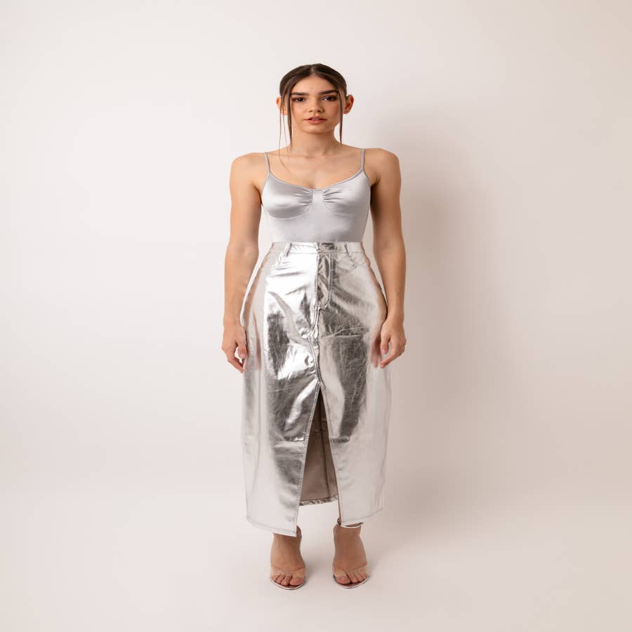 Metalic iridescent Pleating mesh Skirt (Gold/Black Brown) – Ellyndale