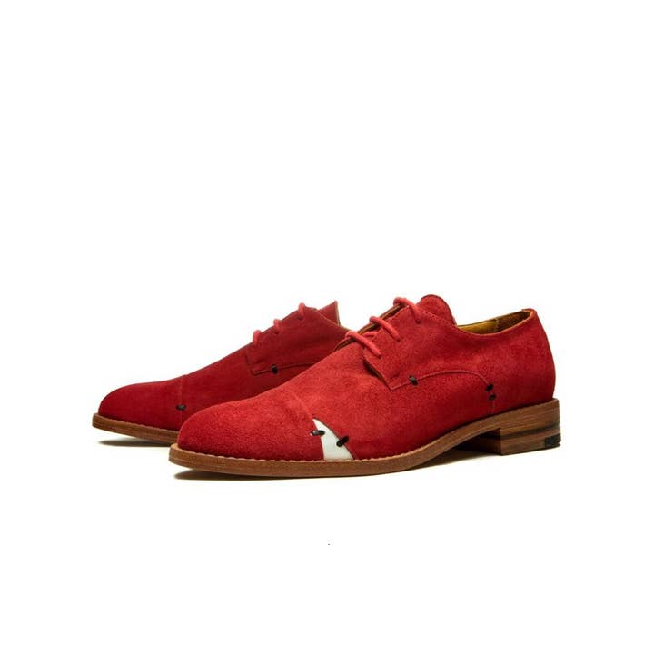Derby shoes – City Derby – Red for wholesale by Milenika shoes