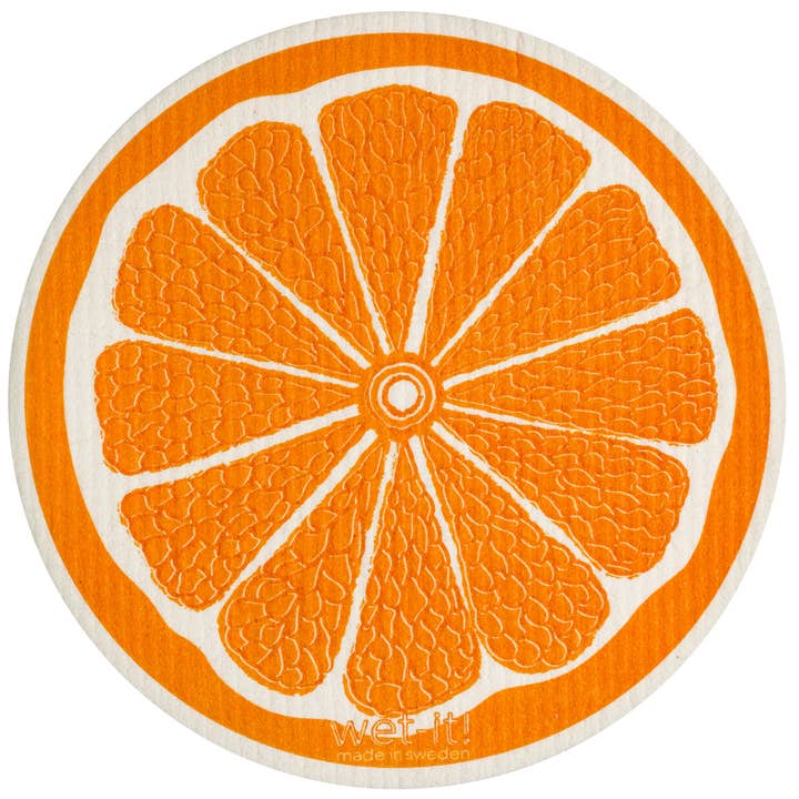 Orange Round Swedish Cloth for wholesale by Wet-it!
