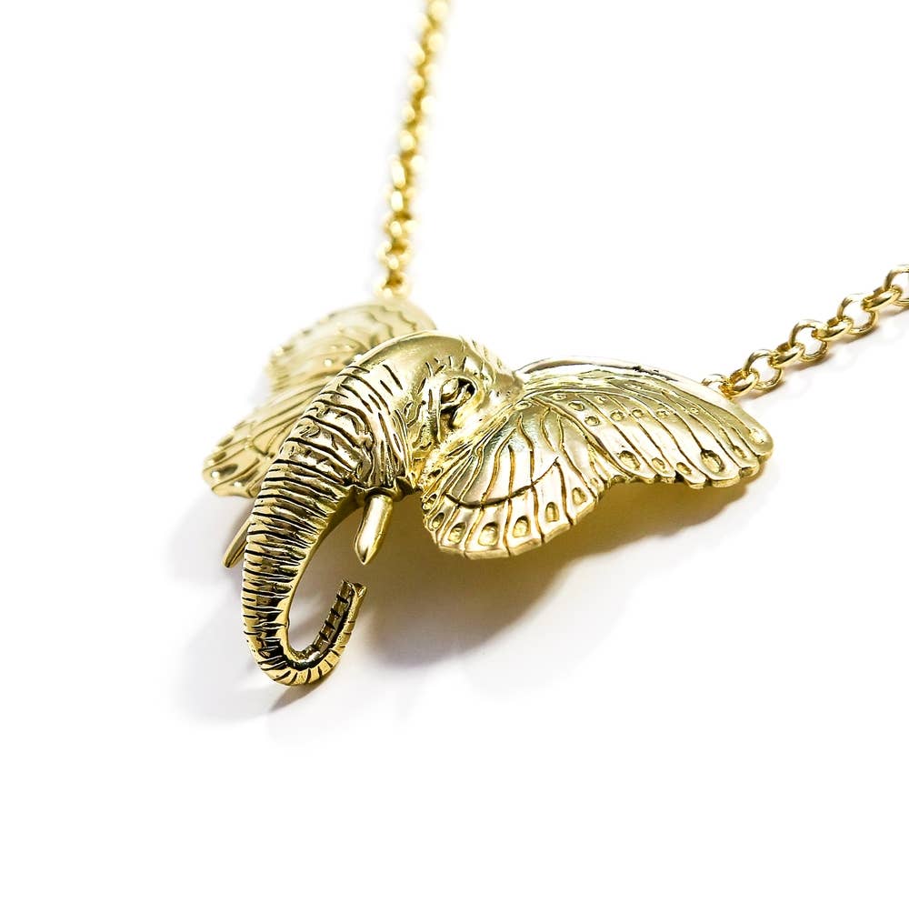 Bisjoux - Wholesale Pendant/Charm Necklace - Preservation elephant butterfly brass animal  Necklace6
