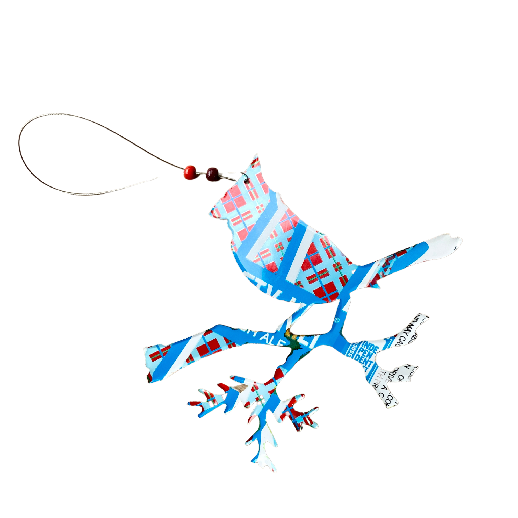 Seatree Studio – wholesale Ornament – Cardinal Ornament - Upcycled Aluminum Can1