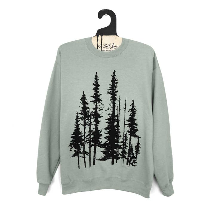 Sweat Polar Unissexo Sage com estampado Evergreen por atacado de Mad Love Shop