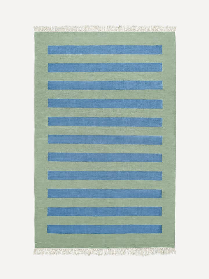 Tappeto Riaz, Blue Stripe per la vendita all'ingrosso da parte di The Campbell Collection