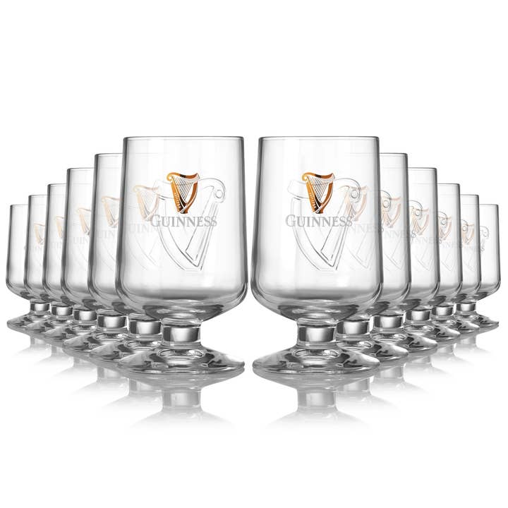 Guinness Embossed Stem Glass 12 Pack for wholesale by James Trading Group INC