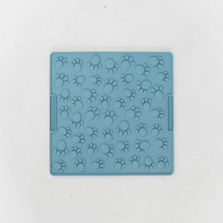 dexypaws - Wholesale Pet Food Mat - Dog - Blue Large Paw Print Enrichment Lick Mat