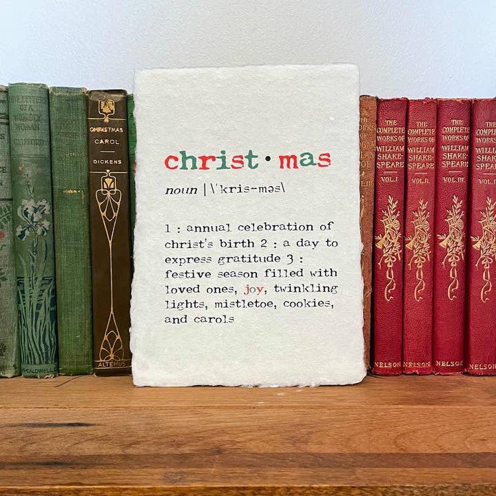 Alison Rose Vintage - Wholesale Christmas Wall Art - christmas definition print on handmade paper3