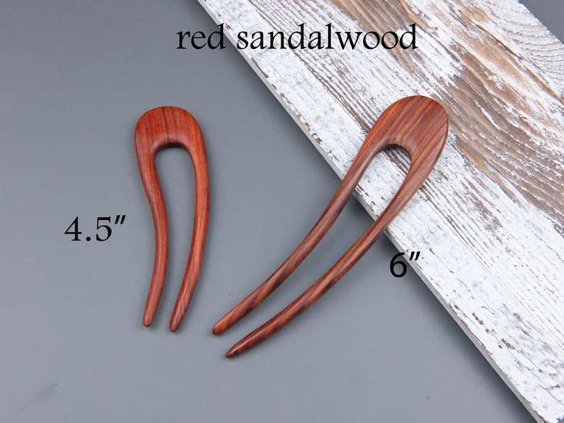 Tourtiwi - Vendita all'ingrosso Fermaglio per capelli - Donna - Forchetta per capelli in legno a due punte a forma di U minimalista1