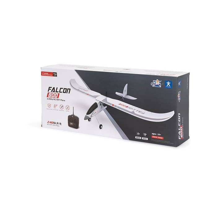 PlaySTEM - Wholesale Toy Plane - Kids - Falcon 800 ARF 2.4GHz RC Trainer Airplane