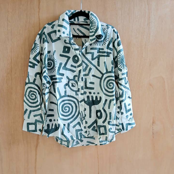 Palme Bomullsskjorta - Ljusgrön - 65987 för wholesale av Cinnamon Creations