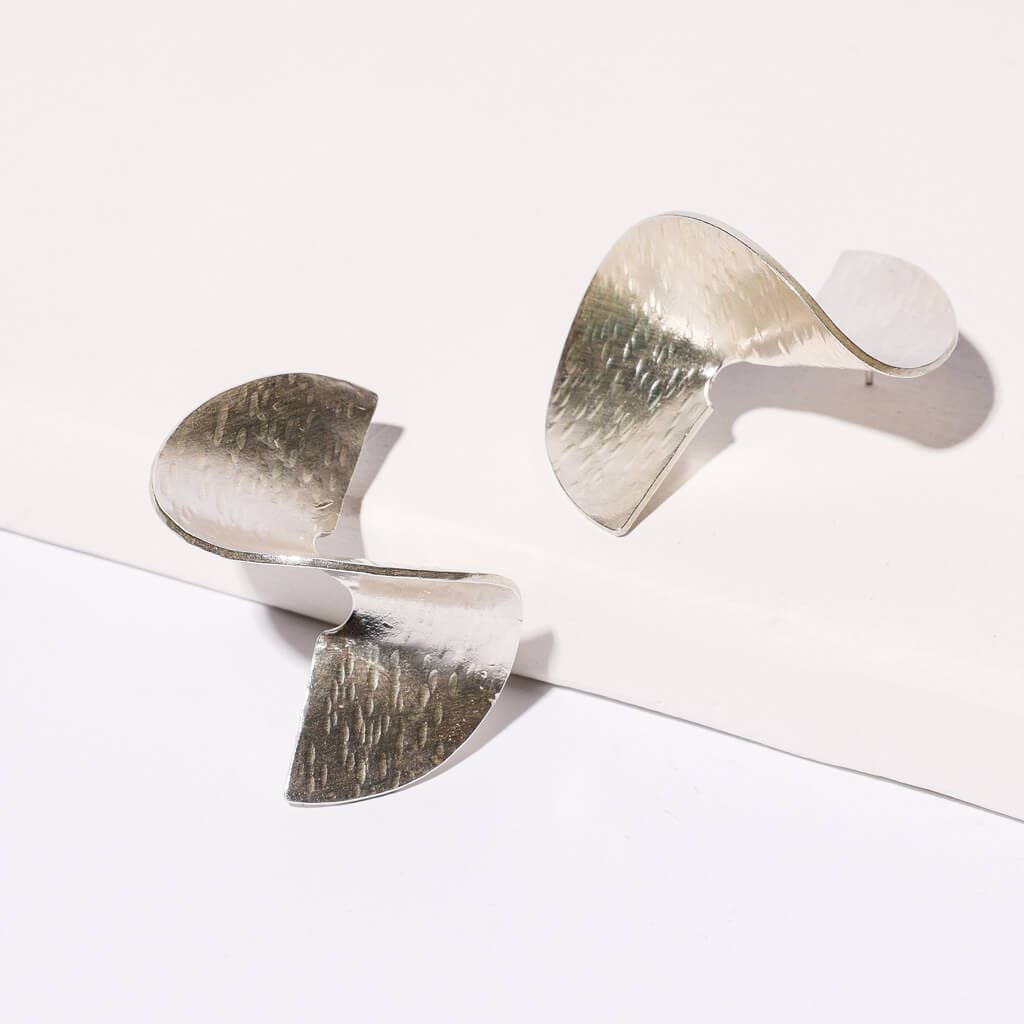 MULXIPLY - Wholesale Dangle Earrings - Pirouette Statement Earrings | Hammered Sterling Silver1