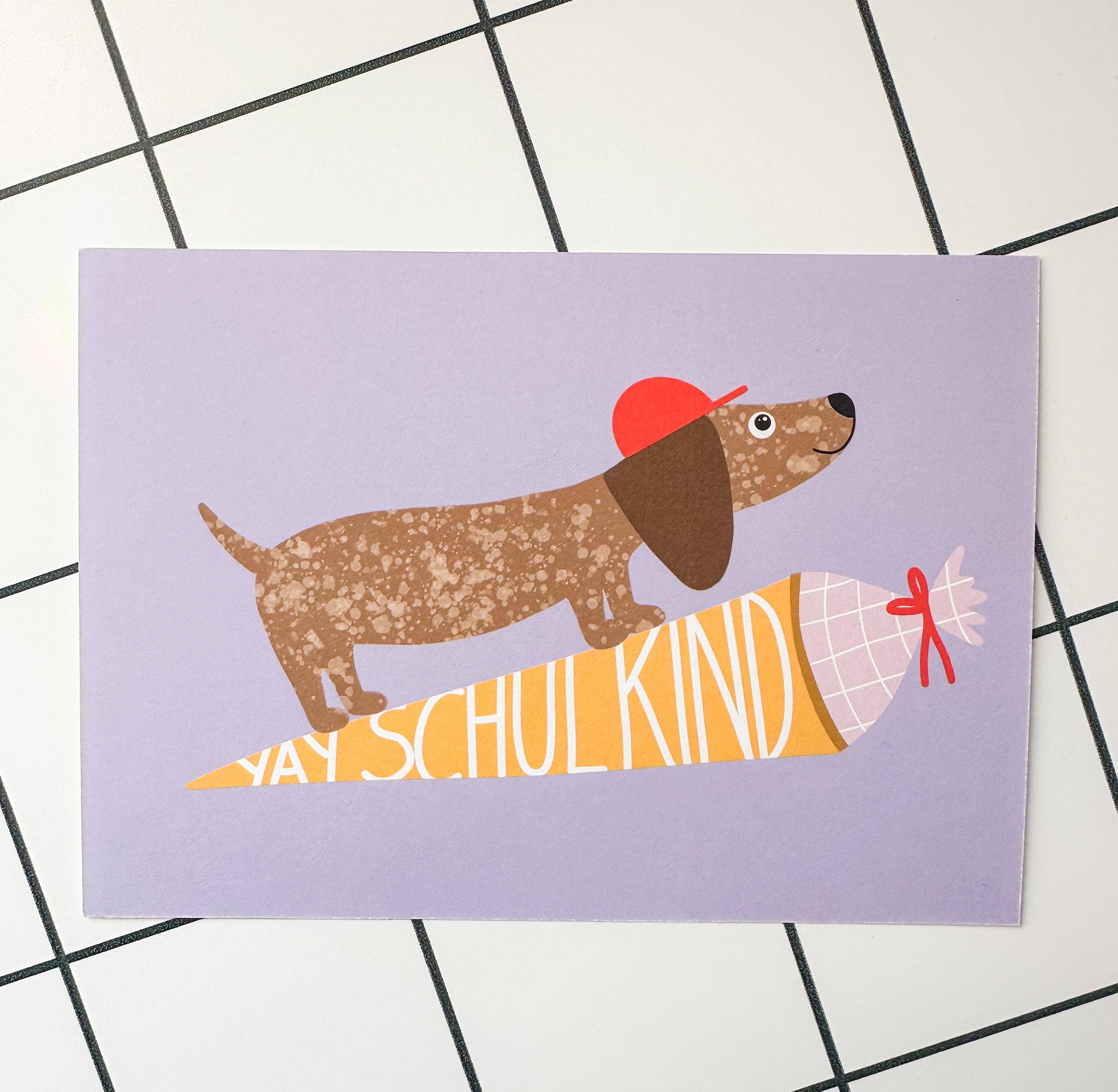 StudioSonna - Wholesale Postcard - Postcard Yay Schoolchild Dachshund0