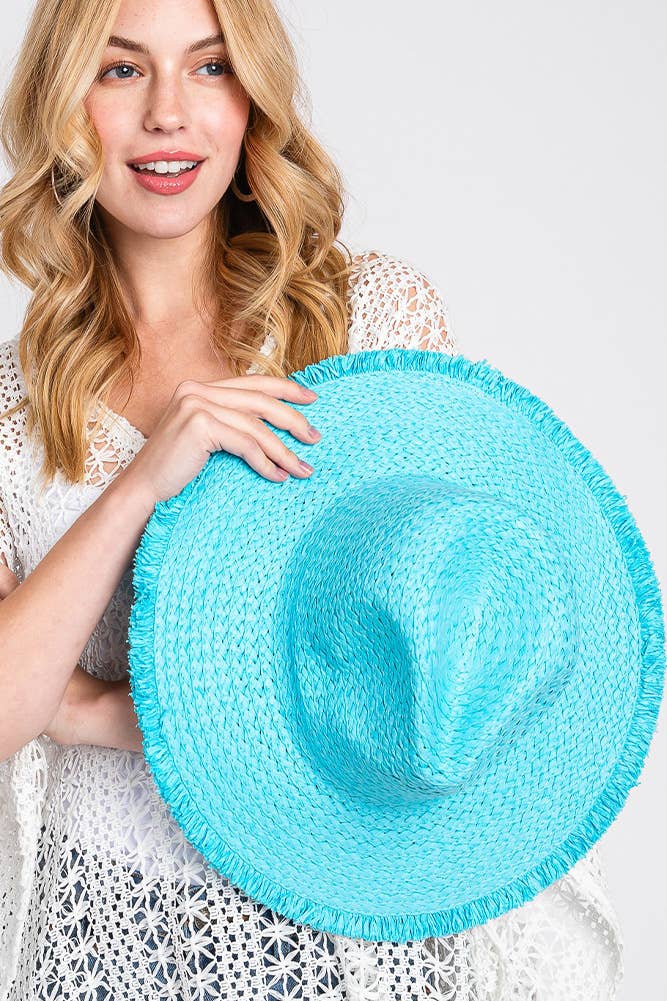 Hana - Wholesale Straw Hat - Women's - Frayed Solid Straw Hat10
