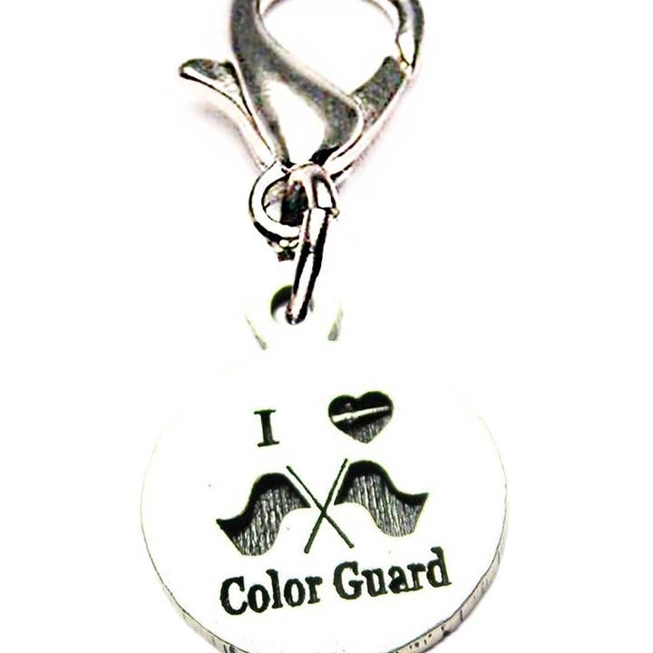 Chubby Chico Charms - Wholesale Individual Charm/Pendant - I Love Color Guard Zipper Pull School College Sports Band