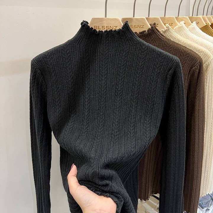 Katinki - Wholesale Knit Sweater - Women's - Ribbed High-Neck Sweater8