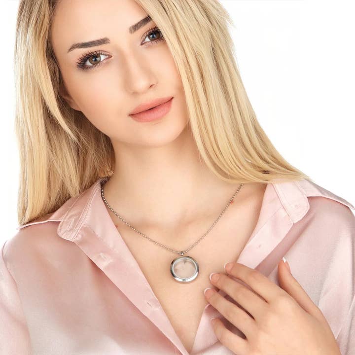 MadamLili - Vente Colliers à pendentif - Chaîne de boule de médaillon de pissenlit véritable - VIK-1199