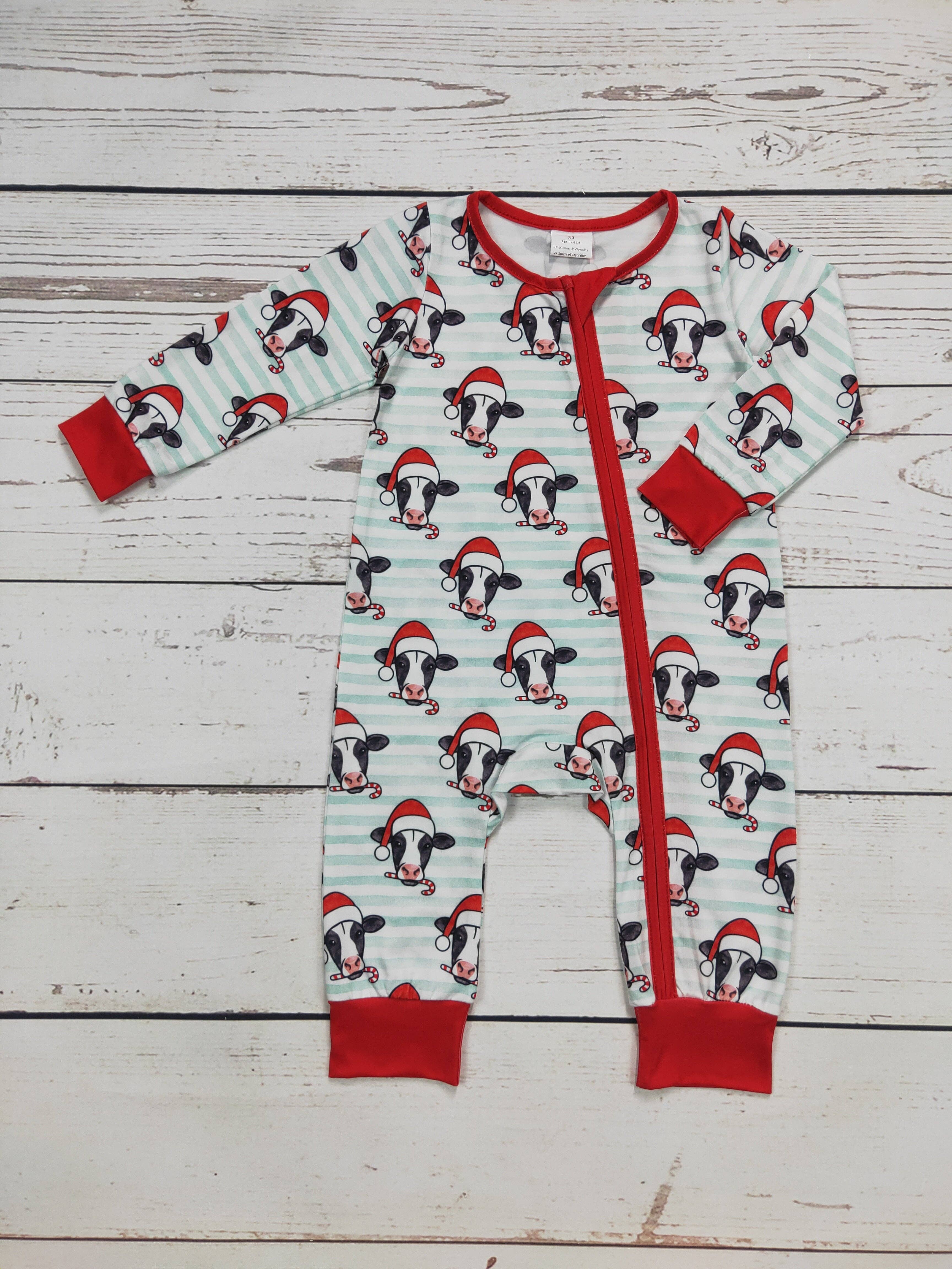 sassy kids palace - Wholesale Slaappak - Baby - Cows Baby Christmas Zippy Sleeper