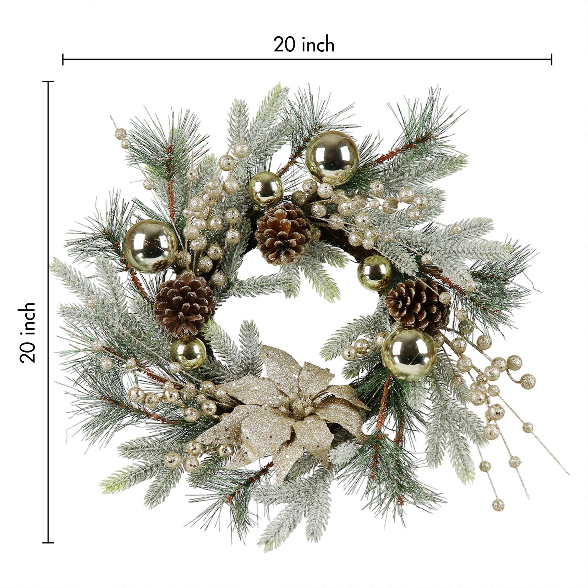 Paris Loft Inc - Wholesale Wreath - Christmas Door Decorations Wreath with Warm Lights5