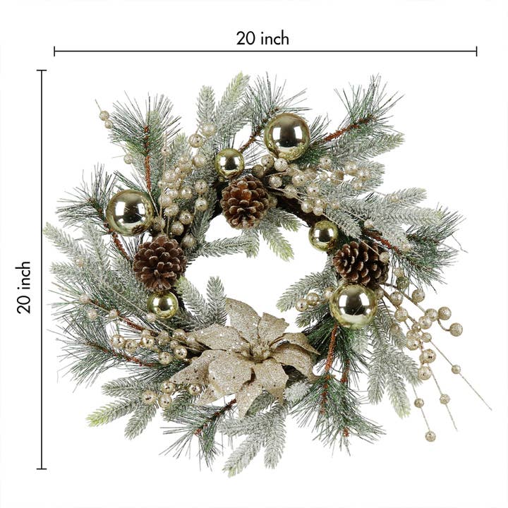 Paris Loft Inc - Wholesale Wreath - Christmas Door Decorations Wreath with Warm Lights5