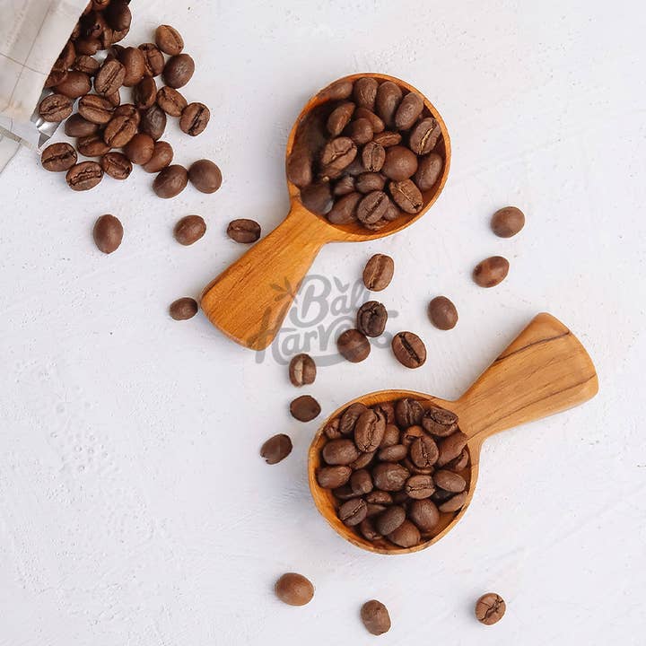 Bali Harvest - Wholesale Measuring spoon - Teak Wooden Scoop - Flour Coffee Spice Sugar Measuring Spoon