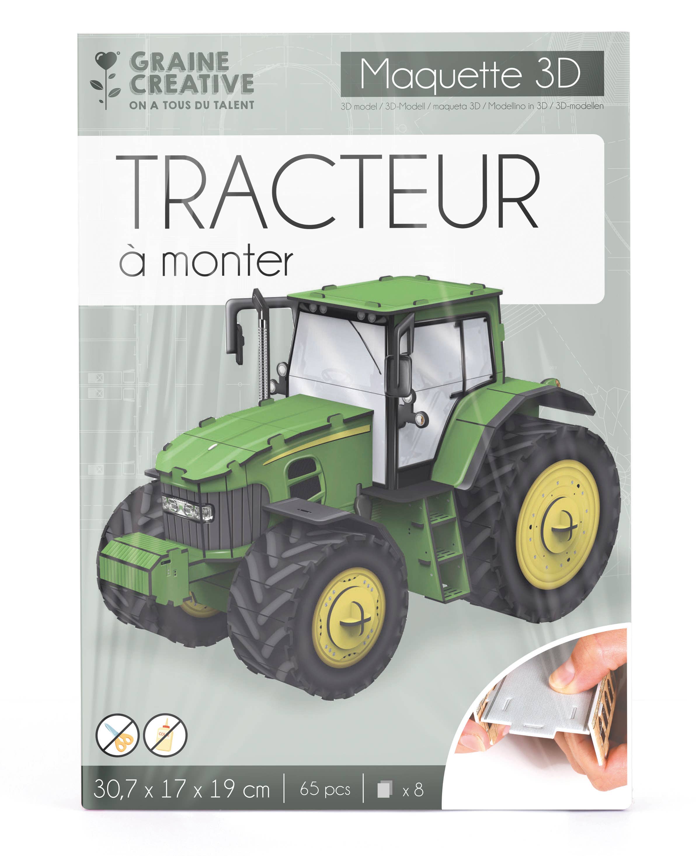 Graine Créative - Wholesale DIY Craft Kit - Kids - TRACTOR MODEL PUZZLE0