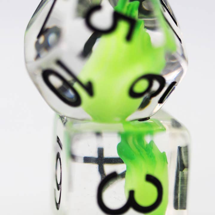 Foam Brain Games - Wholesale Dice - Acquisitions Inc Green Flame RPG Dice Set