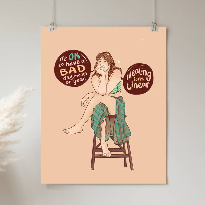 Läkning är inte linjär - Skriv ut för wholesale av Liberal Jane Illustration