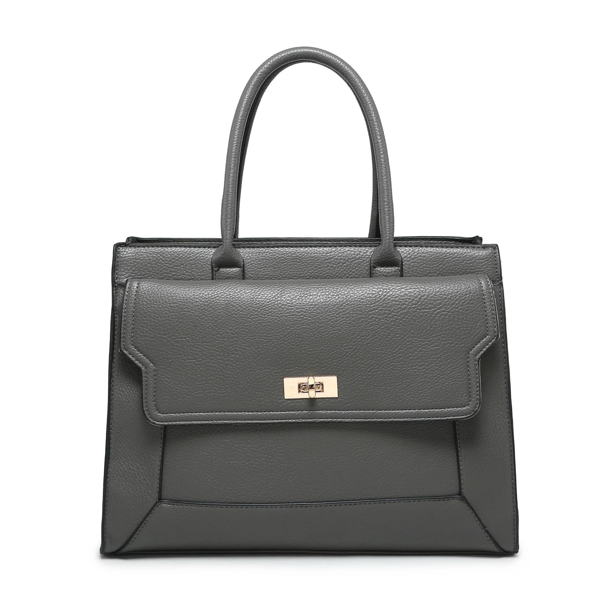 Papaya Fashion Ltd - Wholesale Tote Bag - Women's - B23031-Twist Lock Pocket Top Zipped Tote Handbag3