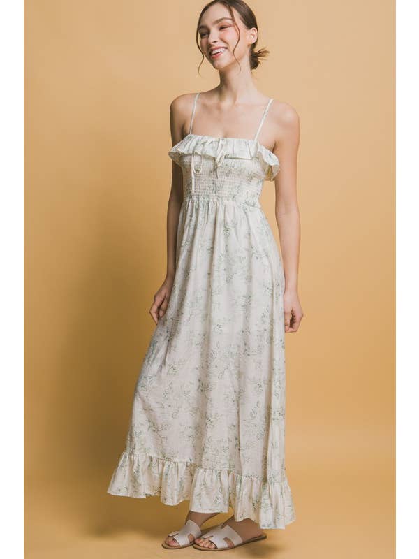 Vanilla Monkey - Wholesale Dress - Women's - Smocked Floral Maxi Dress