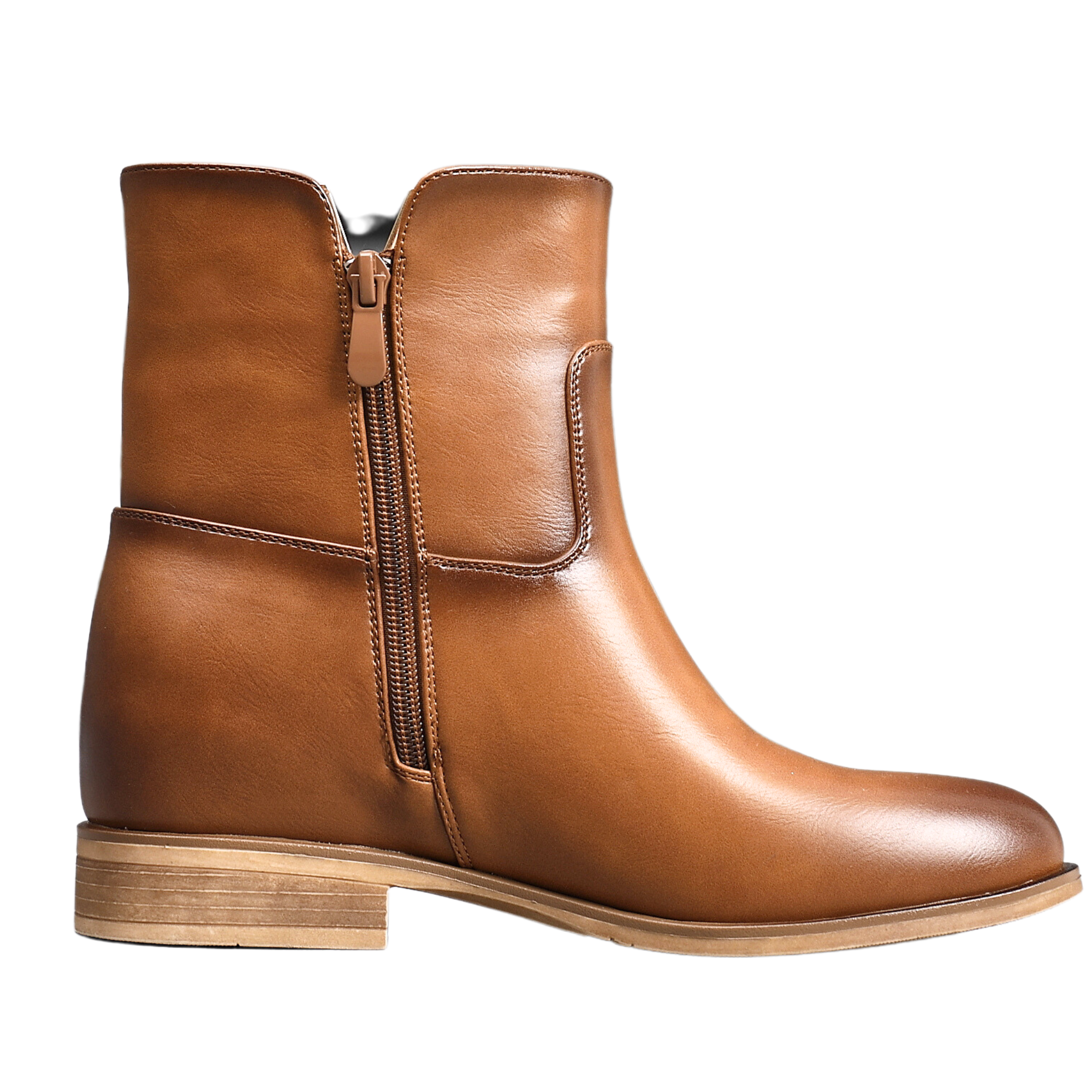 Top Staka - Wholesale Booties – Women's - A2356 Women Flat Ankle Boots Ladies Zip Closure  V shape16