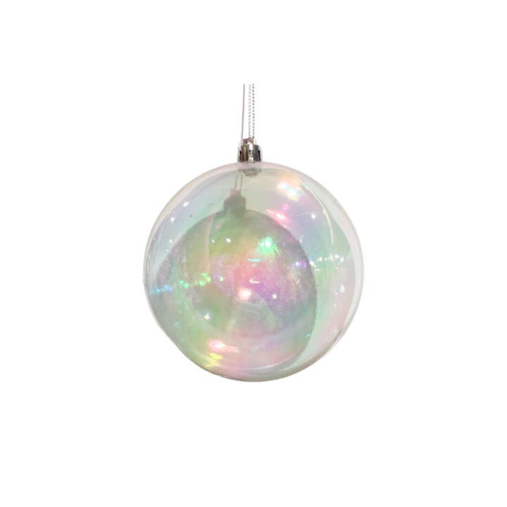 David Christopher's Collection - Wholesale Ornament - Clear Iridescent Plastic Ball Christmas Ornament 8"