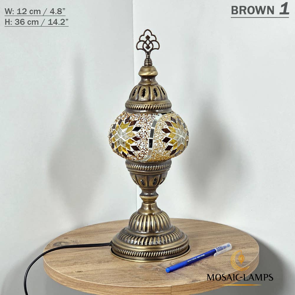 Mosaic Lamps - Vendita all'ingrosso Lampada da scrivania/d'accento - Lampada da tavolo turca a mosaico media con globo, artigianale, disponibile in 10+ colori7