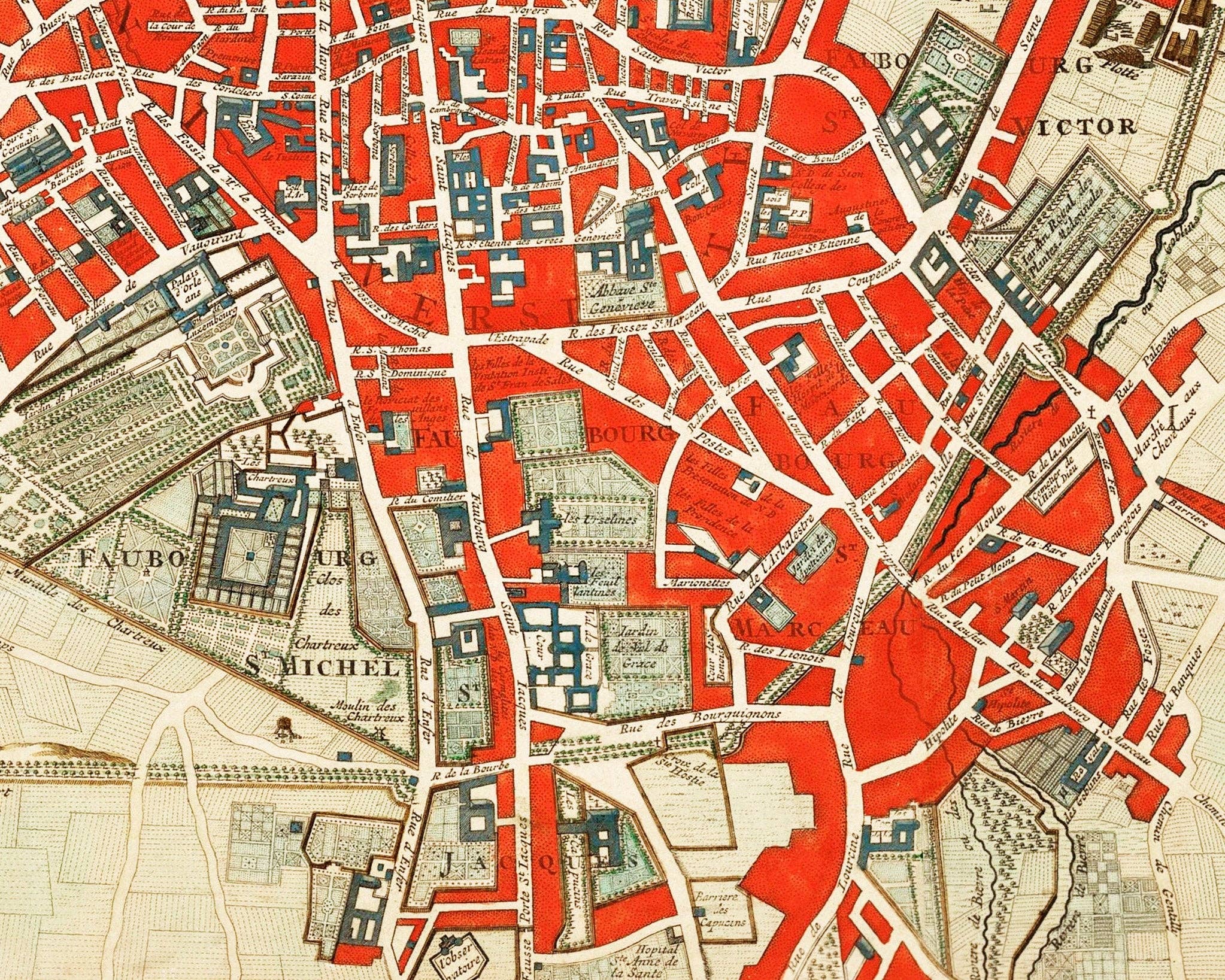 Rock Paper Scissors Wall Art - Wholesale Map - Antique Map of Paris, France3