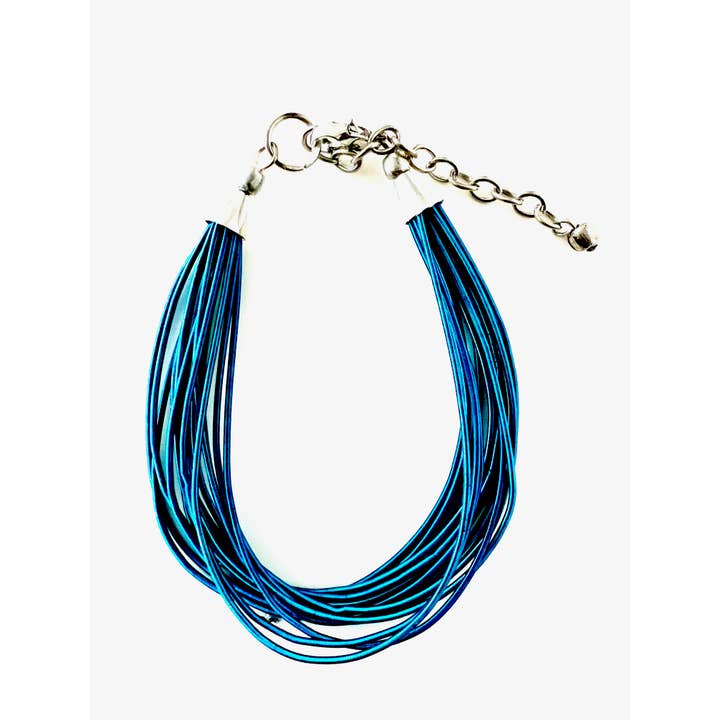 Drahtarmband mit Karabinerverschluss dunkeltürkis für den Großhandel von Erik & Mike