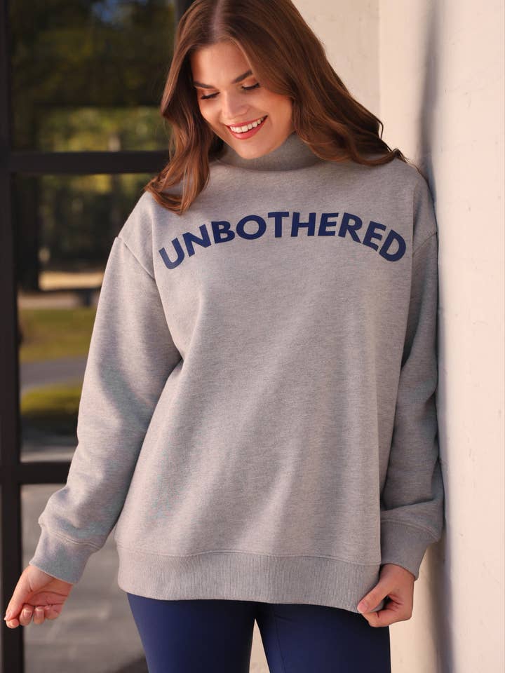 Unbothered Mock Neck Pullover for wholesale by Jess Lea