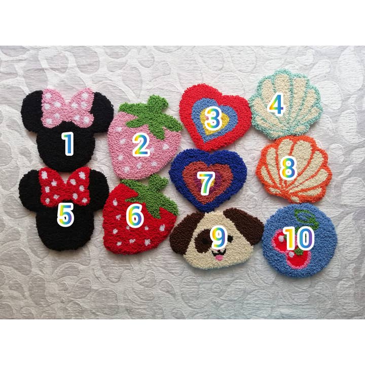 despinacrafting - Wholesale Coasters - Punch Tufted Cup Coaster, Mug Rug, Tufting Rug, Needle Punch7