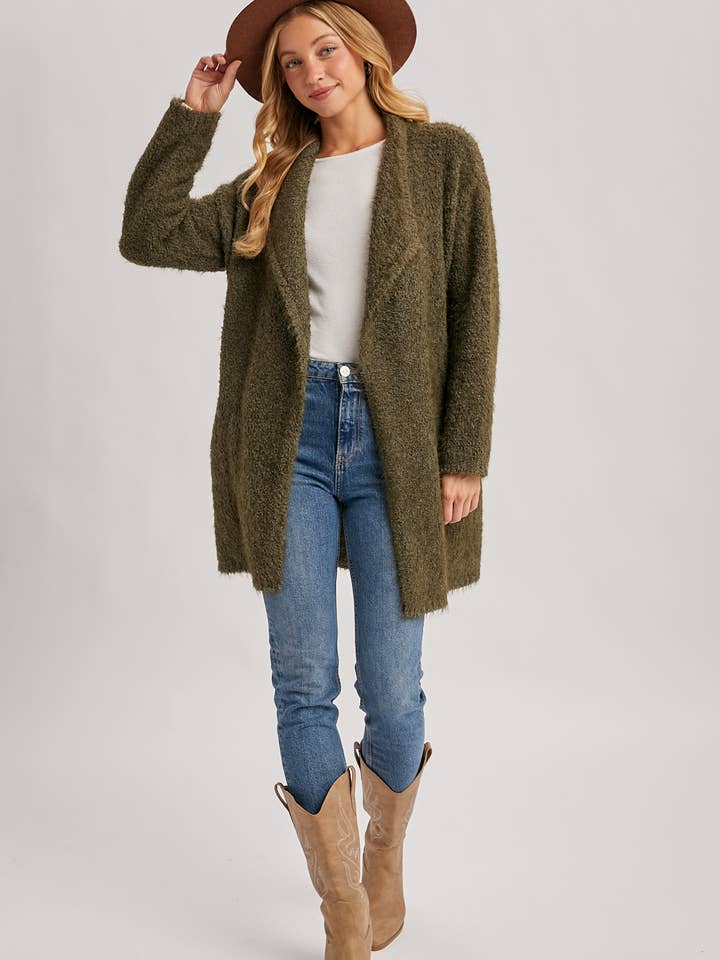 Bluivy - Wholesale Cardigan - Women's - SOFT FUZZY DRAPE FRONT CARDIGAN6