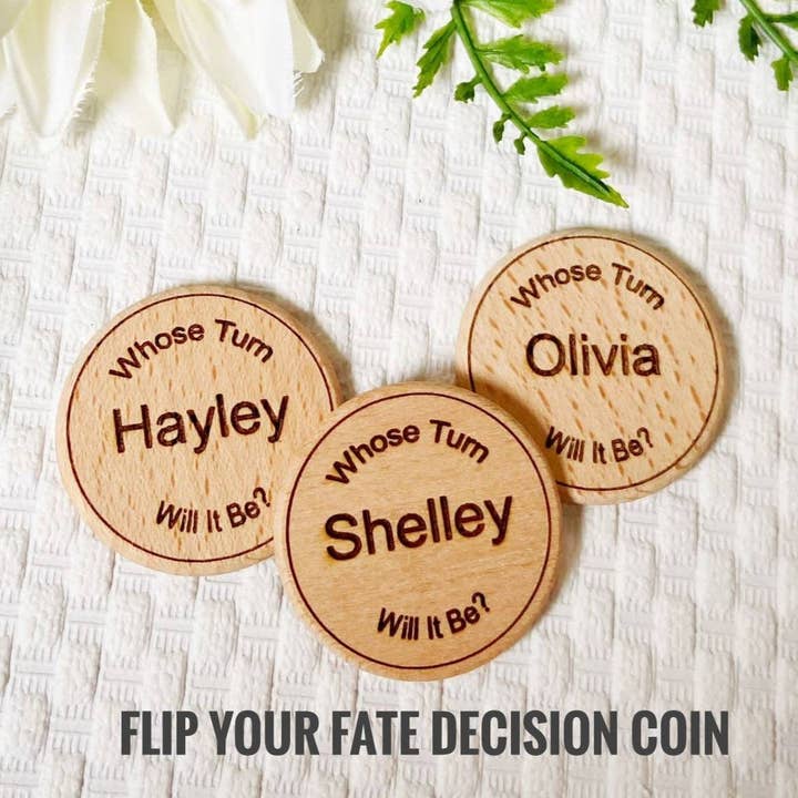 Personalised gifts, Decision Coin, Flip Coin, Funny, Couples for wholesale by Knotty_baby