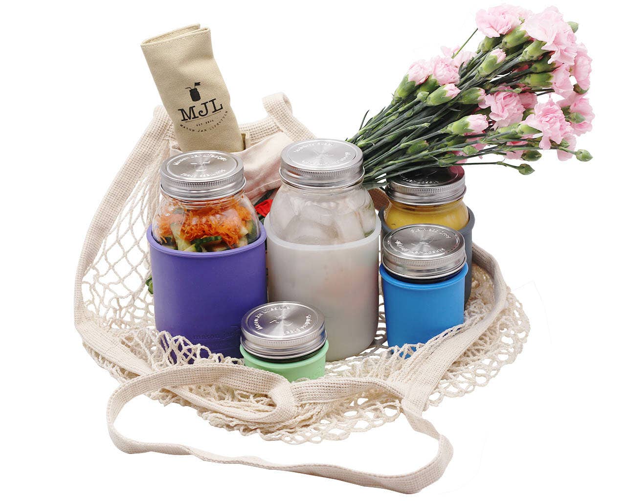 Mason Jar Lifestyle - Wholesale Grocery/Shopping Bag - Organic Cotton String Tote Bag with Pocket1