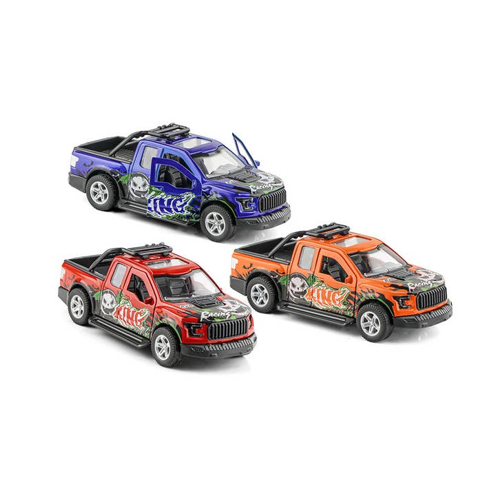 AJ Aguiar - Wholesale Toy Car/Truck - Kids - King Car Spins 3 Assorted. Pull Back 1:32 Dis-122