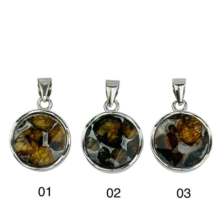 Rock Paradise - Wholesale Individual Charm/Pendant - Sericho Pallasaite Meteorite Crystal Silver Pendant8