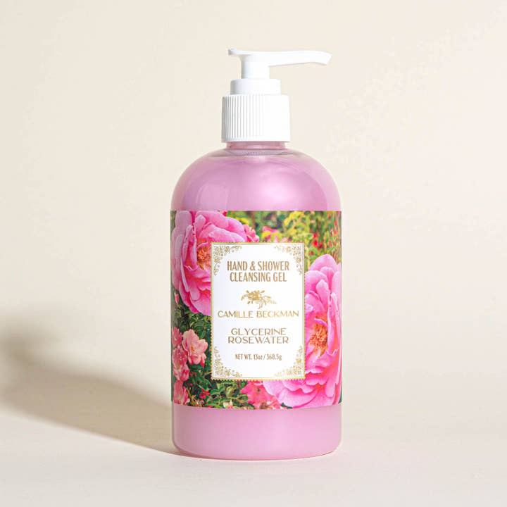 Glycerine Rosewater Hand and Shower Cleansing Gel 13oz for wholesale by Camille Beckman