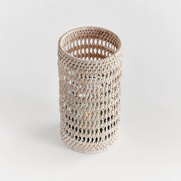 Napa Home & Garden - Wholesale Candle Holder - Burma Rattan Hurricane Small, White4