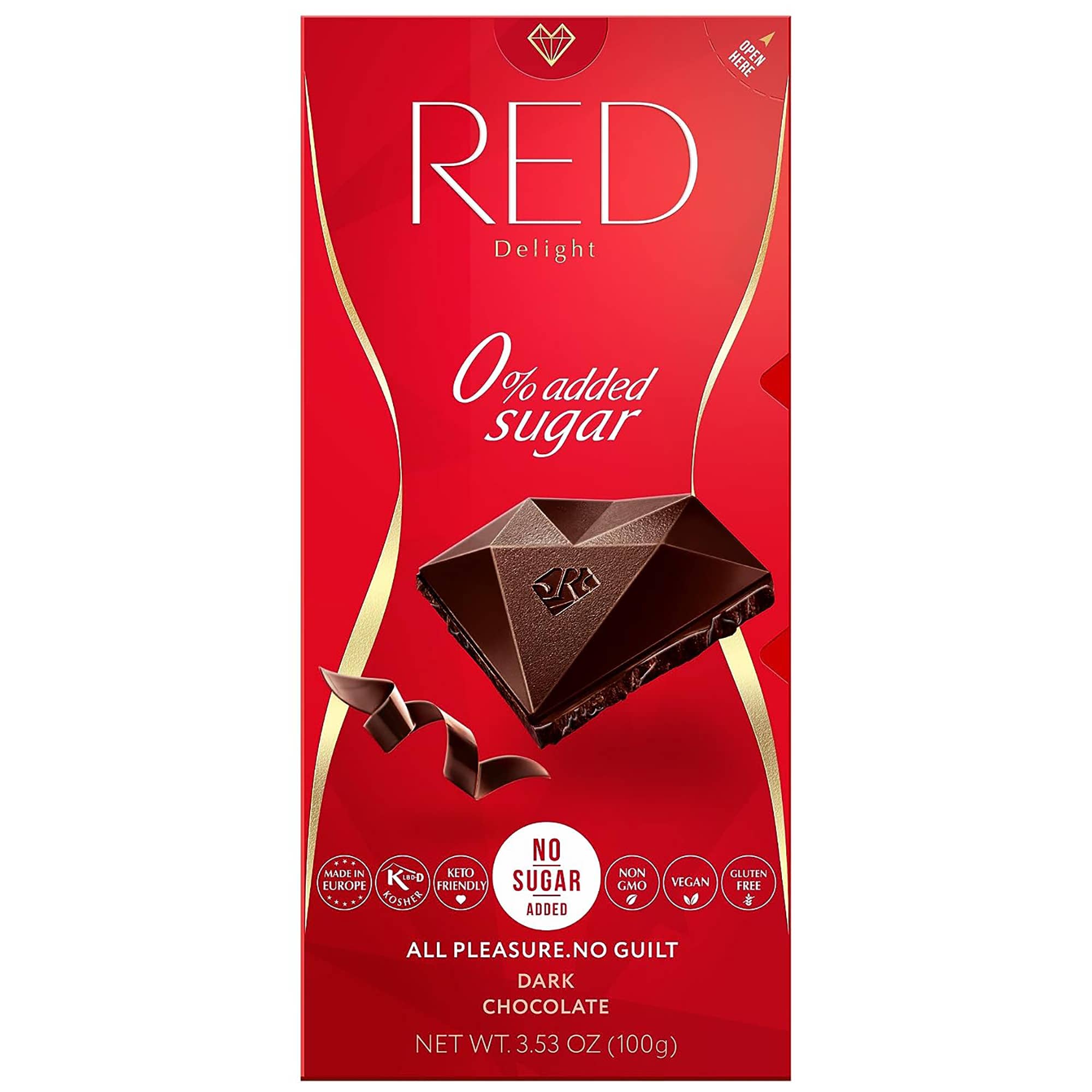 RED Chocolate - Wholesale Chocolate Bar - RED Delight®™ Dark Chocolate 3.53oz Bars3