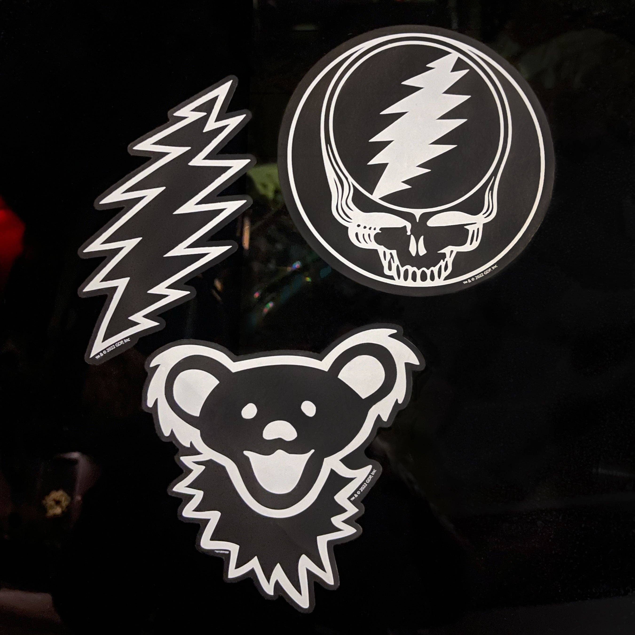 Little Hippie LLC – wholesale Sticker – Grateful Dead White Stealie Transparent Sticker1