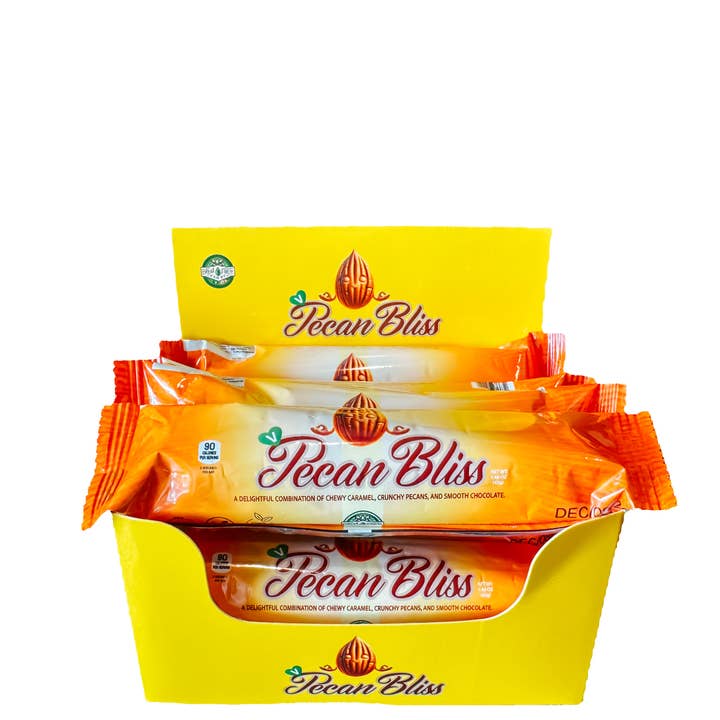 Break Free Candy – wholesale Chokladkaka – Vegan Pecan Bliss TM Godisbar (Förpackning med 12)