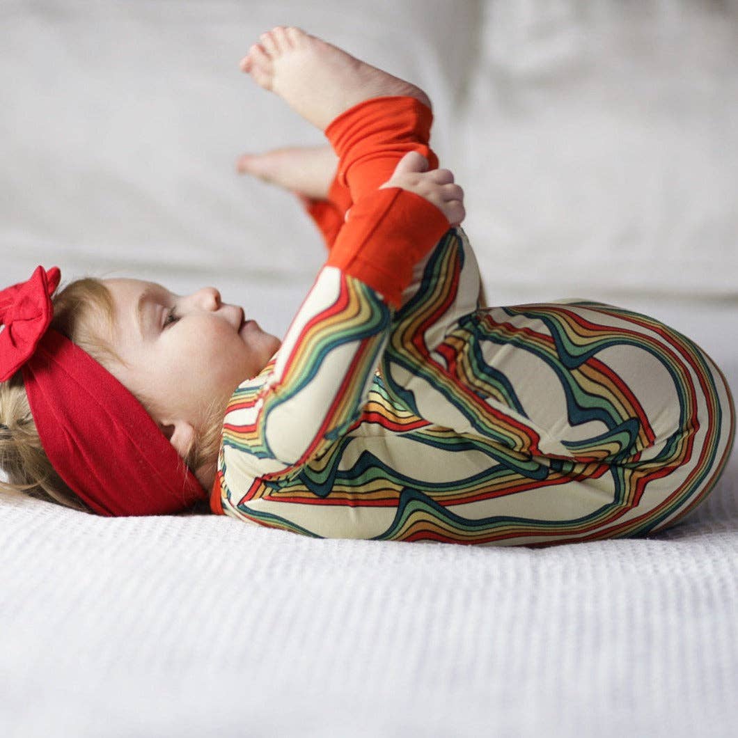 millie + roo LLC - Wholesale Jumpsuit - Baby - ZIP ROMPER - Retro Rainbow5