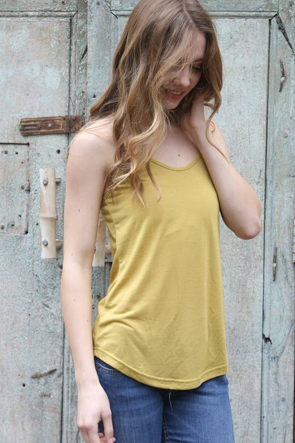 ANGIE - Vente Caraco – femme - DÉBARDEUR CAMISOLE À OURLET ARRONDI X2543-ASIS À DOS NAGEUR3