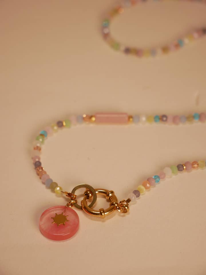 Morganite necklace for wholesale by the great blossom