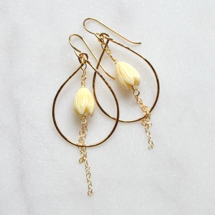 Pikake Teardrop Earrings for wholesale by Salty But Sweet