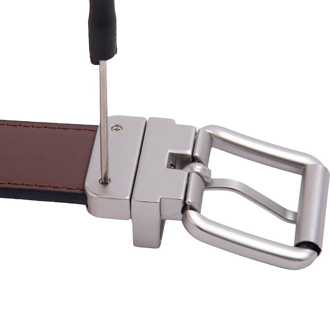 Black Brown Kids Reversible 2-in-1 Belt for wholesale on Faire3